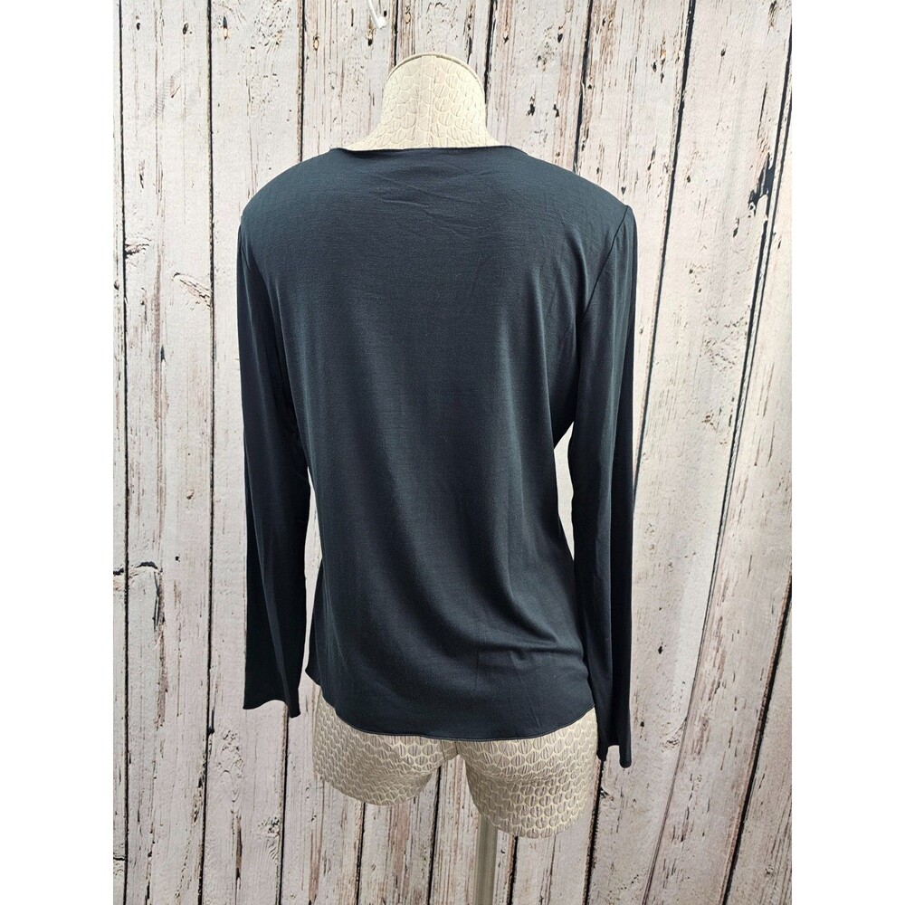 Armani Collezioni Charcoal Gray‎ Long Sleeve Scoop Neck Tee T-Shirt Women's 10 - Picture 3 of 9